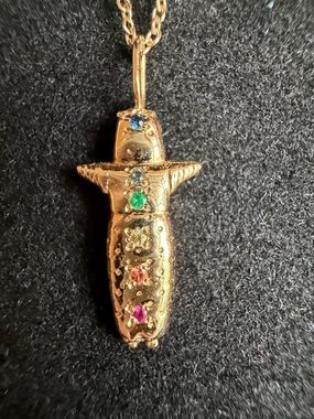 Sofia Zakia Ajpu Worry Doll Necklace — Solid 14k Gold & Multi-Gemstone